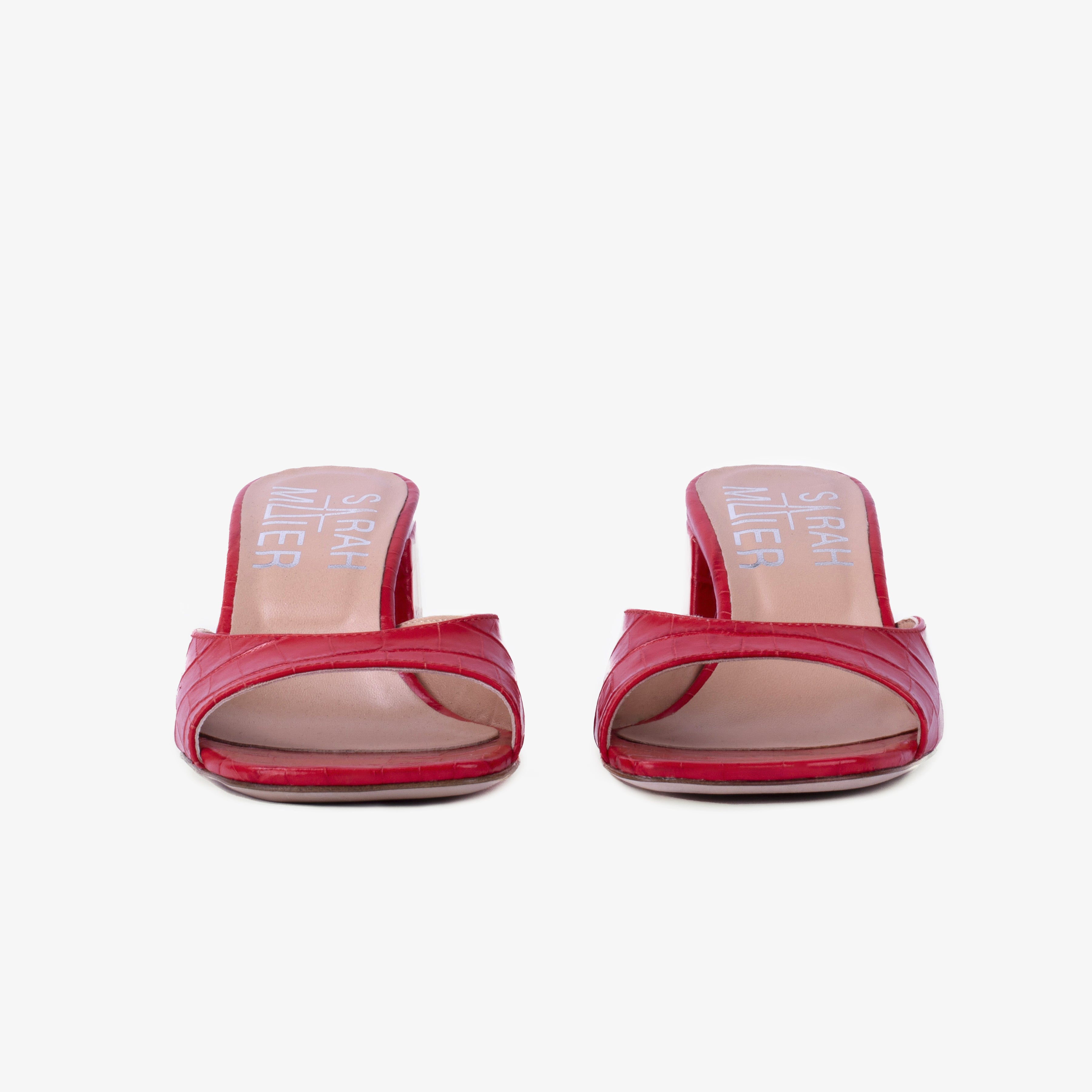 Nix Red Croco Sandals Sarah Maier