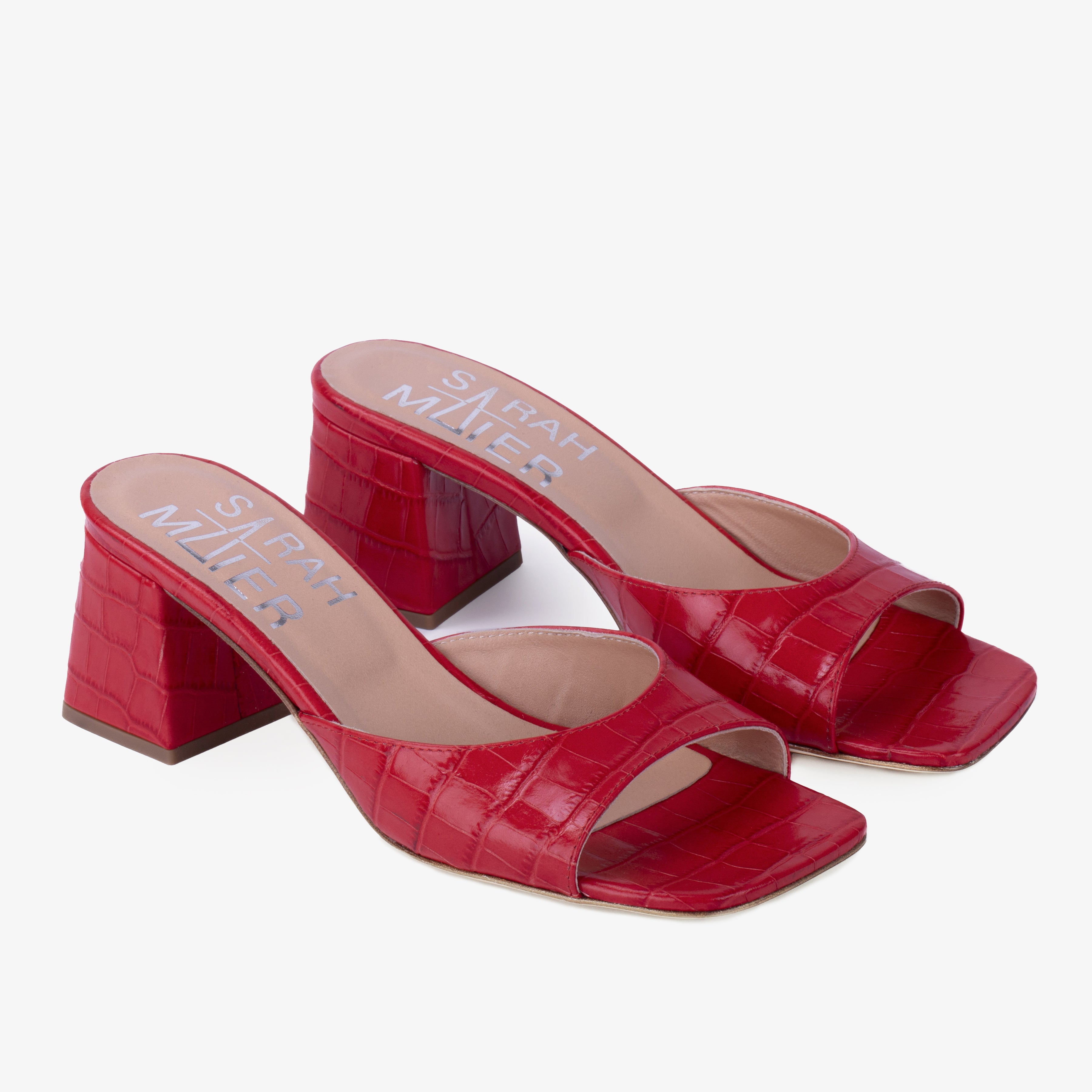 Nix Red Croco Sandals Sarah Maier