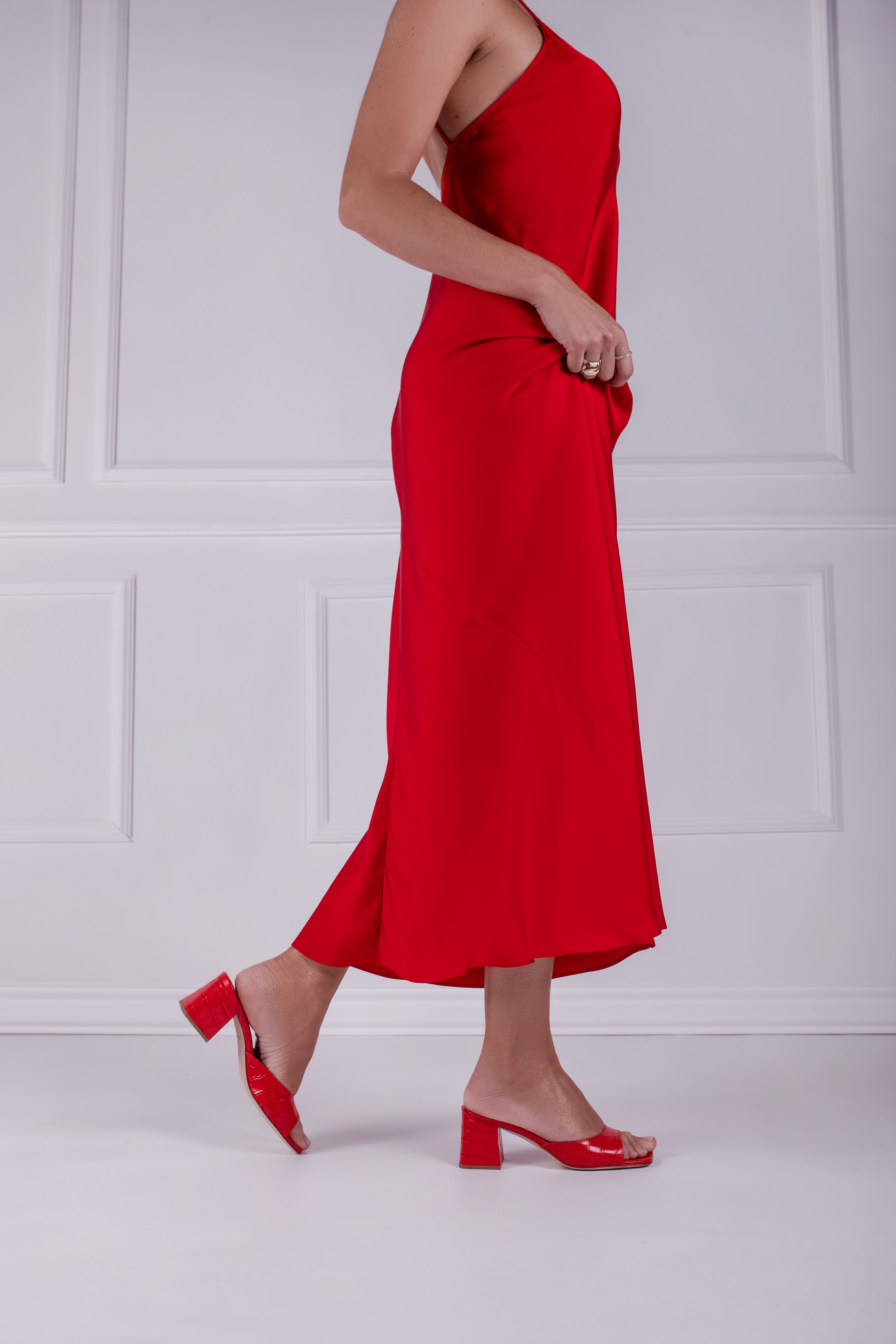 Nix Red Croco Sandals Sarah Maier