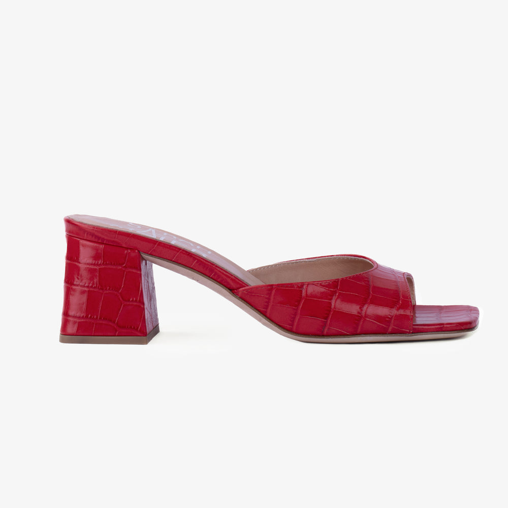 Nix Red Croco Sandals Sarah Maier - Sarah Maier