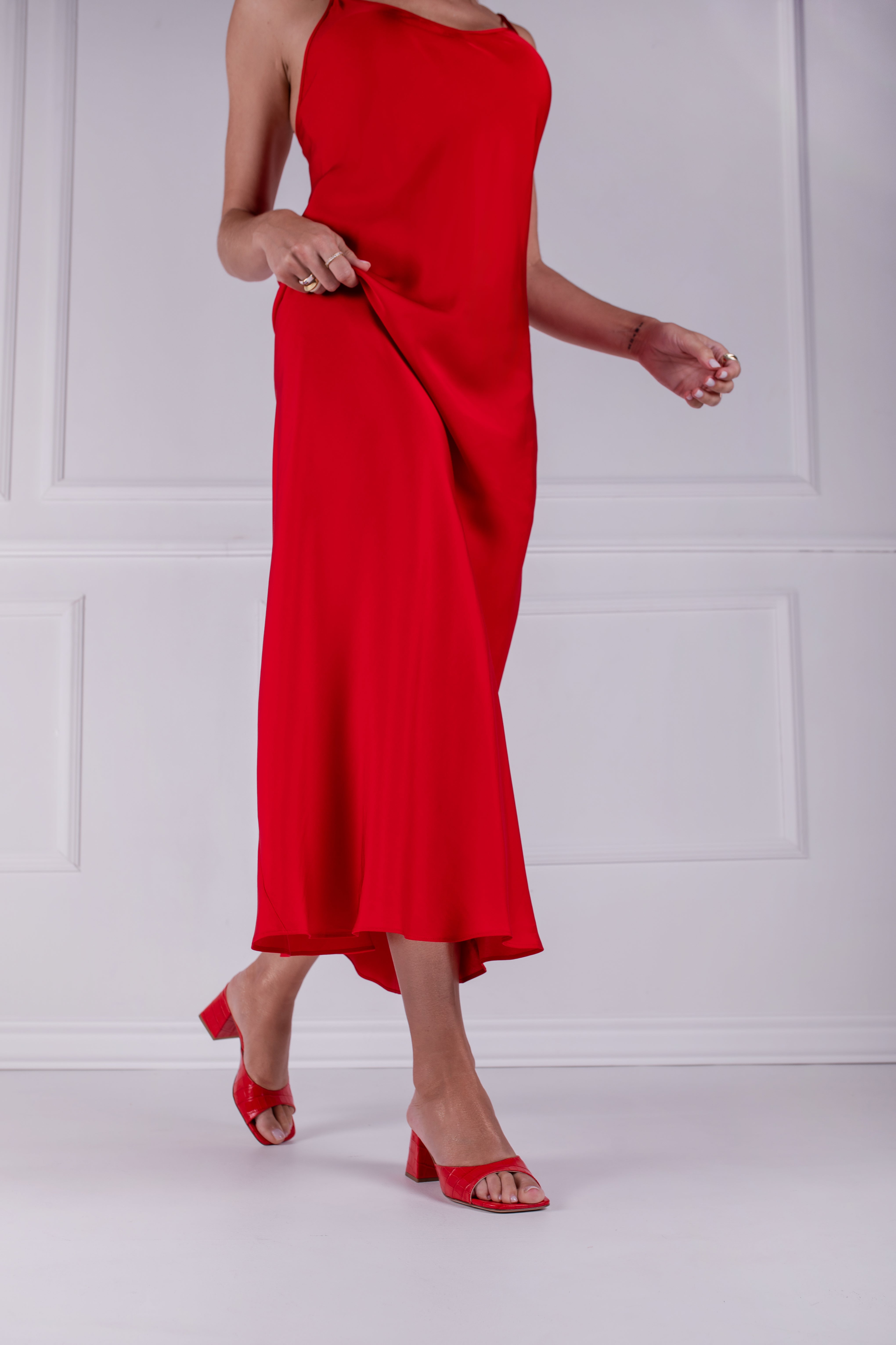 Nix Red Croco Sandals Sarah Maier