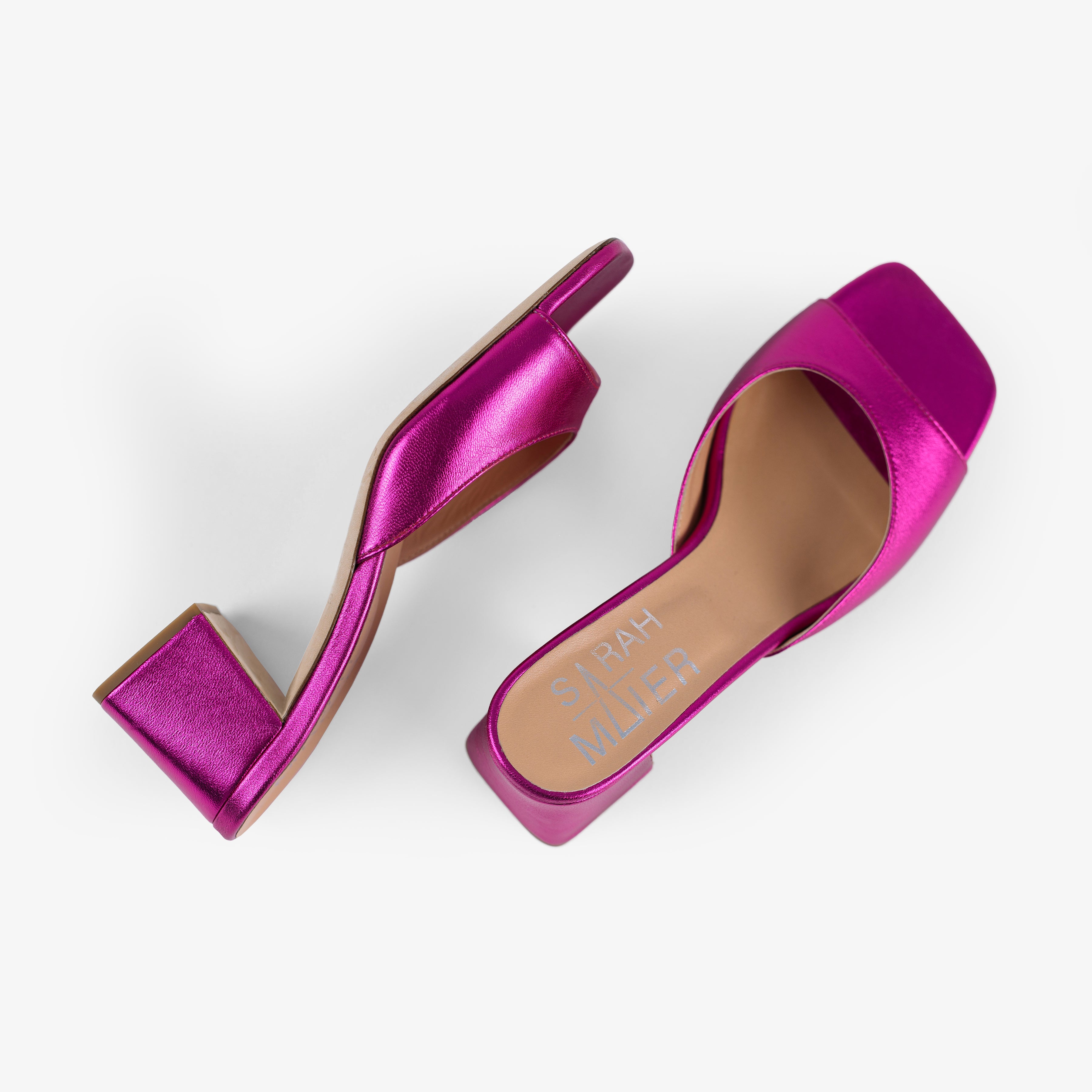 ERIS FUCHSIA WAVE - Women's Italian Leather Mule Heels | Chromatic Pulse Collection Sarah Maier