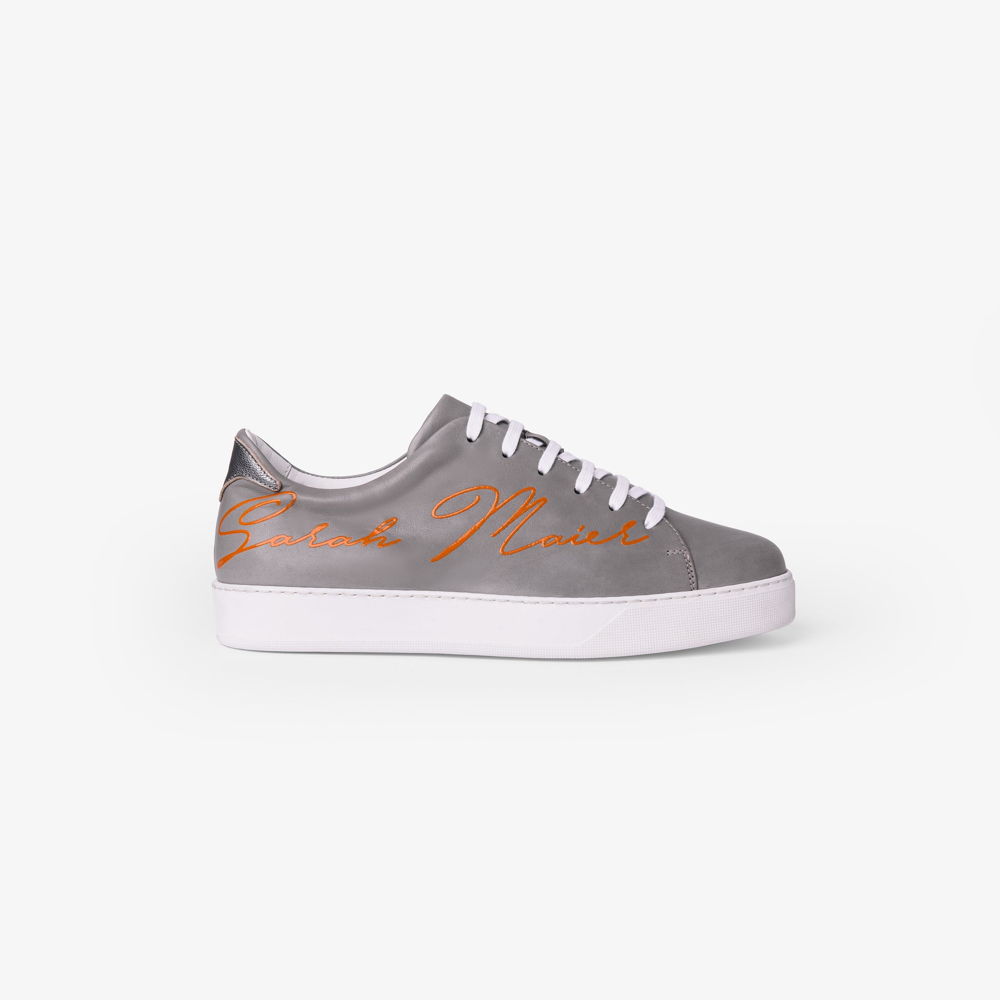 Fashion grey and orange trainers